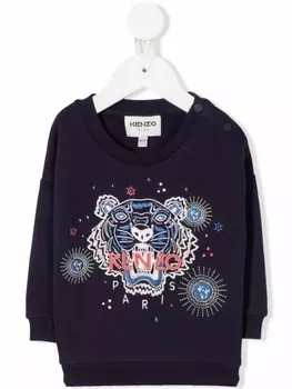 Kenzo Kids толстовка с принтом Tiger, синий