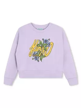 Kenzo Kids толстовка с приспущенными плечами и логотипом, фиолетовый