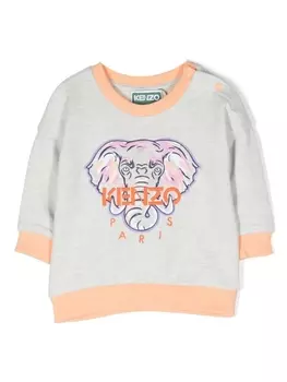 Kenzo Kids толстовка с вышивкой Elephant, серый
