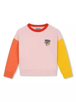 Kenzo Kids толстовка Varsity с вышивкой Tiger, розовый