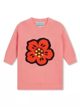 Kenzo Kids трикотажное платье Boke Flower, розовый
