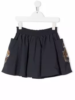 Kenzo Kids юбка мини с аппликацией, серый