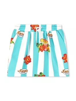 Kenzo Kids юбка с графичным принтом, белый