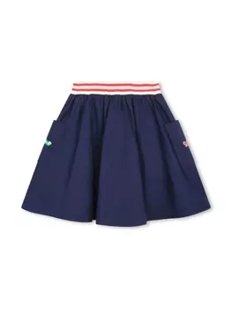 Kenzo Kids юбка с нашивкой-логотипом, синий