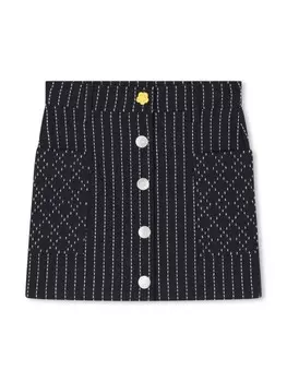 Kenzo Kids юбка в полоску с завышенной талией, синий