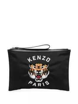 Kenzo клатч с вышивкой Tiger, черный
