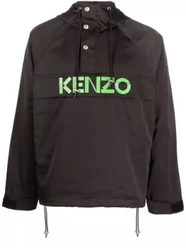 Kenzo куртка с капюшоном и логотипом, черный