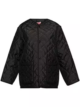 Kenzo куртка с нашивкой-логотипом, черный