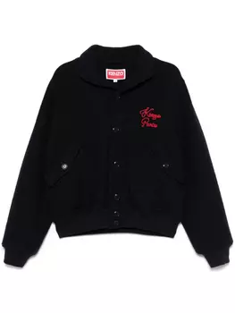 Kenzo куртка с вышитым логотипом, синий