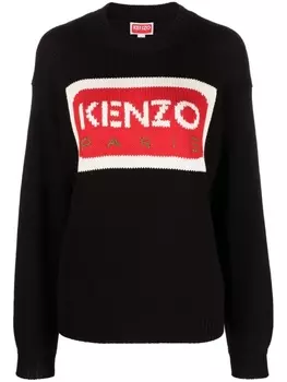 Kenzo logo intarsia jumper, черный