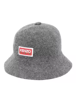 Kenzo logo-print bucket hat, серый