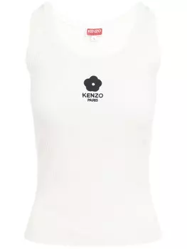 Kenzo майка с вышивкой Boke Flower 2.0, белый