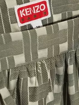 Kenzo мини-юбка с клетчатым принтом, серый