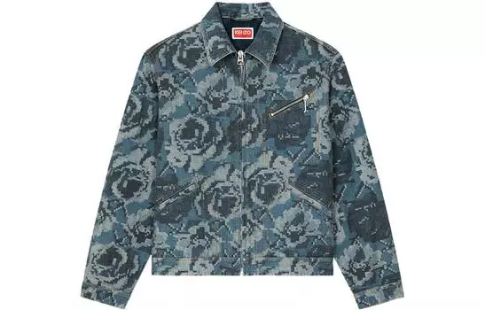 KENZO Мужская джинсовая куртка, цвет Dark Green