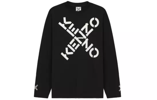 Футболка мужская Kenzo с двойным логотипом, черный