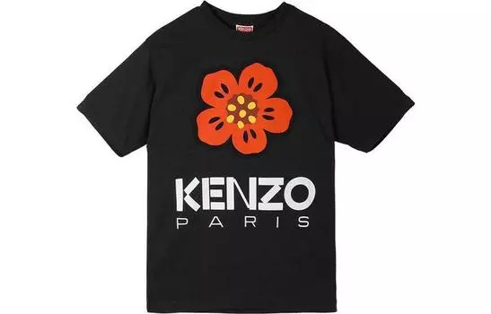 Футболка мужская Kenzo с принтом цветка, черный