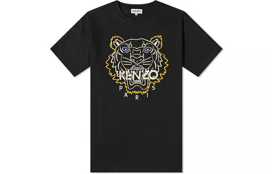 Футболка мужская Kenzo Classic Tiger Head, черный / желтый