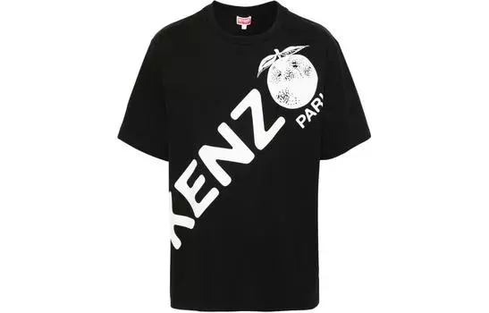 Футболка Kenzo Logo Printed мужская, черный / белый