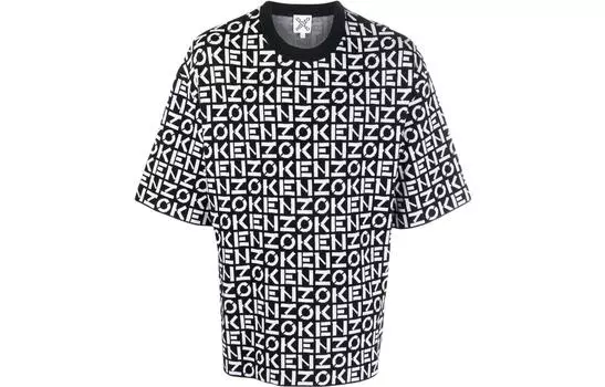 Футболка мужская Kenzo с логотипом на всю поверхность, черный