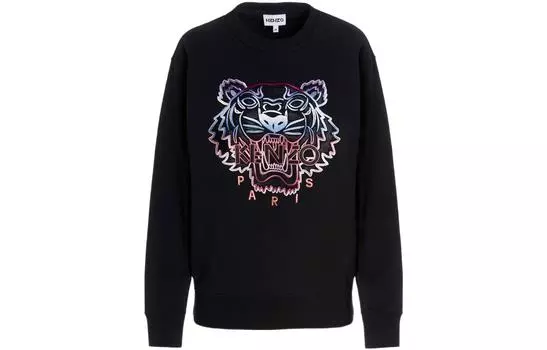 Толстовка мужская Kenzo Classic Tiger Head, черный / бело-синий