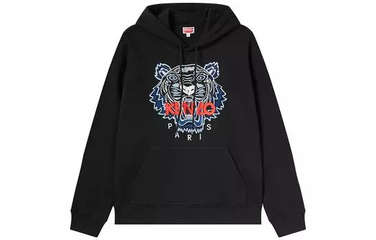 Толстовка мужская Kenzo с принтом тигра, черный / белый / красный