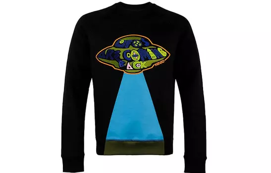 Толстовка мужская Kenzo с принтом, черный / синий / зеленый