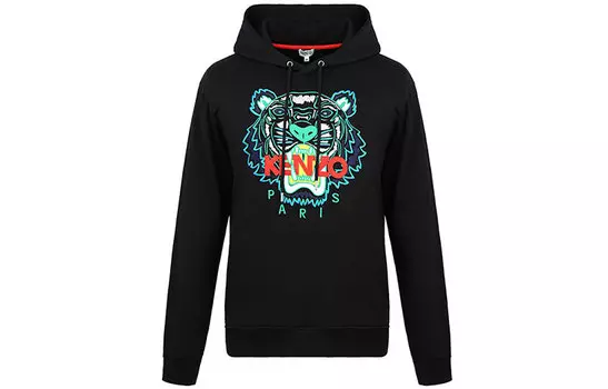 Толстовка мужская Kenzo с принтом, черный / зеленый