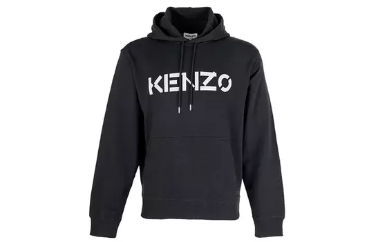 Толстовка мужская Kenzo с белым принтом, черный