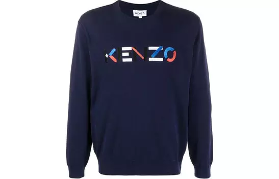 Толстовка мужская Kenzo с цветным логотипом, синий