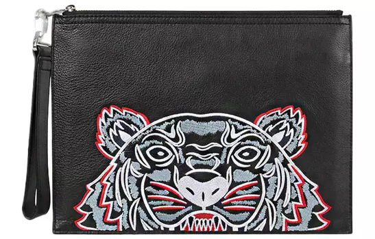 KENZO Мужской черный клатч из коровьей кожи