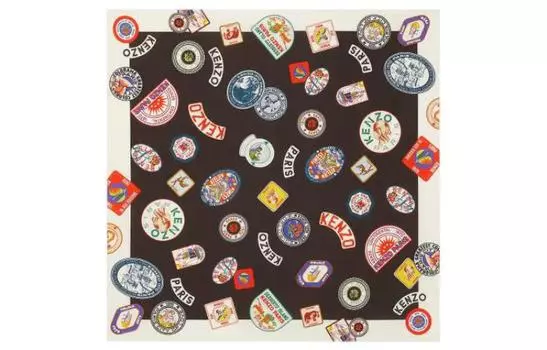 Шарф шелковый Kenzo мужской, коричневый