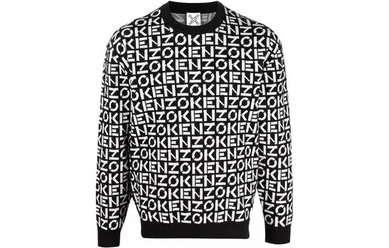 Свитер мужской Kenzo SS22 Sport Monogram, черный / белый