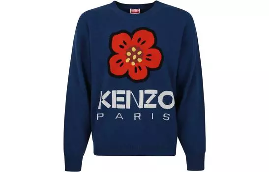 Свитер мужской Kenzo Boke Flower Intarsia-Knit, синий