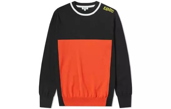 Толстовка Kenzo мужская, черный / оранжевый
