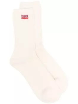 Kenzo носки с нашивкой-логотипом, нейтральный цвет