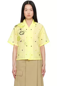 Kenzo Paris 'Kenzo Peonies' рубашка с вышивкой Kenzo, цвет vanilla