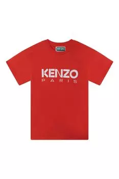KENZO Paris красная детская футболка с логотипом Kenzo, красный