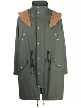 Kenzo парка с капюшоном и нашивкой-логотипом, зеленый