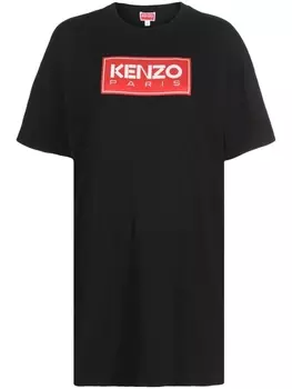 Kenzo платье-футболка с логотипом, черный