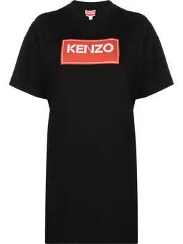 Kenzo платье-футболка с логотипом, черный