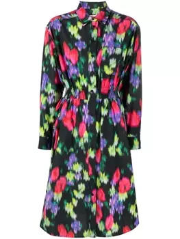 Kenzo платье миди с графичным принтом, черный