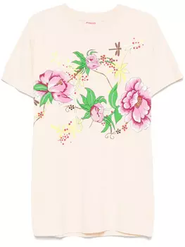 Kenzo платье мини Peonies, нейтральный