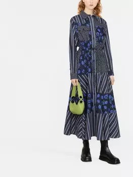 Kenzo платье-рубашка миди с принтом, синий