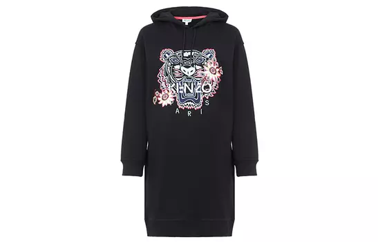 KENZO Платье с длинными рукавами женское черное