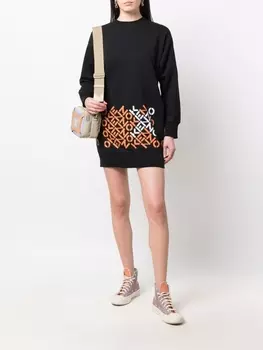 Kenzo платье-толстовка с логотипом, черный