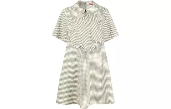 KENZO Платье женское с короткими рукавами цвета хаки
