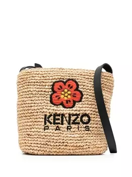 Kenzo плетеная сумка с логотипом, нейтральный цвет