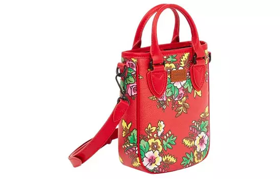 KENZO Полиуретановая сумка-шоппер, сумка через плечо, женская, мини-сумка, китайский красный