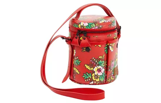 KENZO Полиуретановая сумка-ведро, сумка через плечо, женская сумка, цвет "Китайский красный"