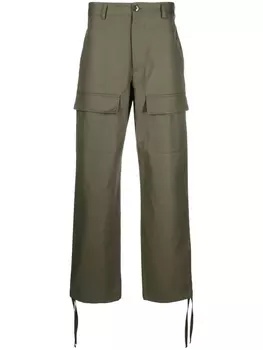 Kenzo прямые брюки карго, зеленый